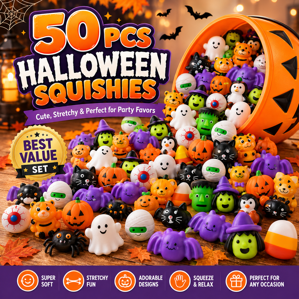 ๐ฅ Last Day 60% OFF โ 50PCS Halloween Mochi Squishy Toys for Party Favors & Spooky Fun ๐